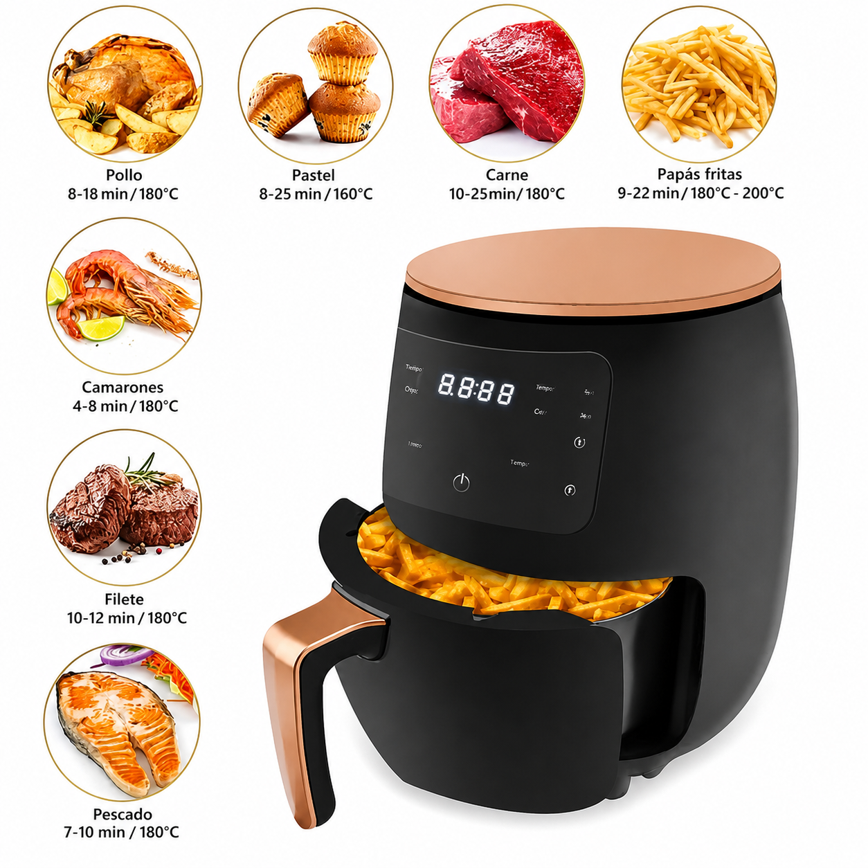 Freidora de Aire 6L Digital – Cocina Sin Aceite en Minutos